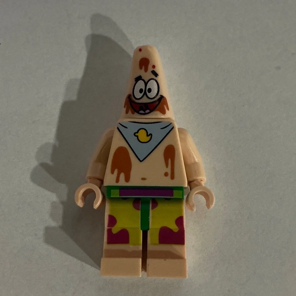 LEGO SPONGEBOB SQUAREPANTS MINIFIGURE PATRICK STAR CHOCOLATE ON FACE